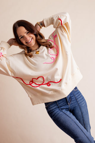 Full Of Love Embroidered Sweatshirt