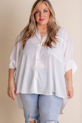 Close To You Button Down Top - CURVY *Final Sale*