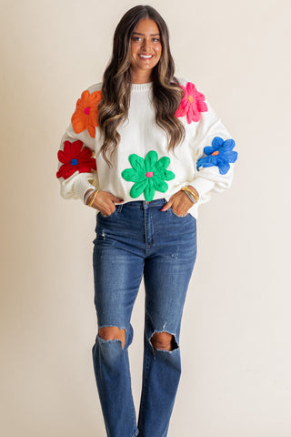 Go With The Flow Floral Sweater