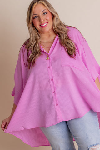 Close To You Button Down Top - CURVY *Final Sale*