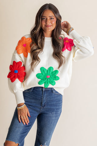 Go With The Flow Floral Sweater