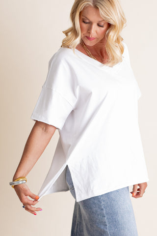 On The Edge V-Neck Top *Final Sale*