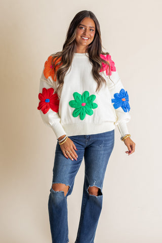 Go With The Flow Floral Sweater