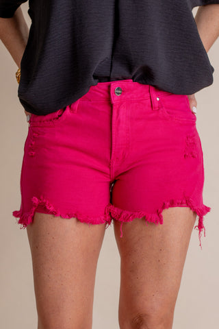 Madeline Mid Rise Frayed Hem Shorts *Final Sale*