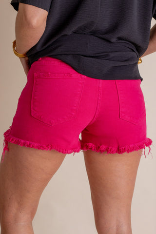 Madeline Mid Rise Frayed Hem Shorts *Final Sale*