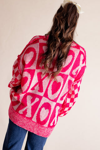 XOXO Checkered Sweater