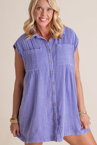 Kick It With Me Button Down Tunic *Final Sale*