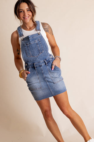 Linley High Waist Overall Dress