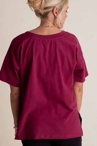 On The Edge V-Neck Top *Final Sale*