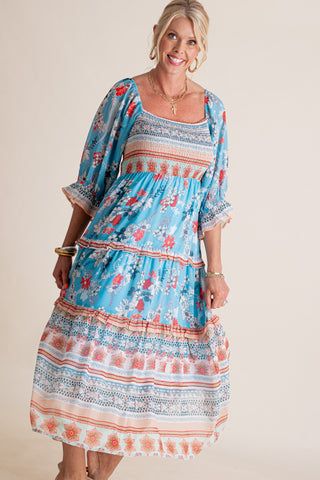 Boho Babe Smocked Midi Dress *Final Sale*