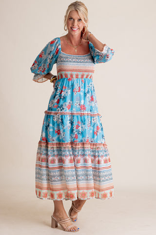 Boho Babe Smocked Midi Dress *Final Sale*