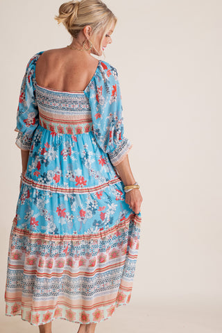 Boho Babe Smocked Midi Dress *Final Sale*