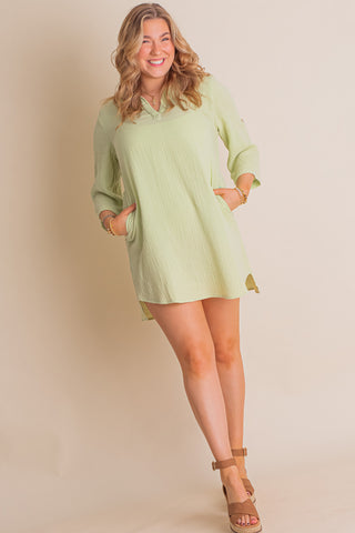 Take The Lead V Neck Shirt Dress *Final Sale*