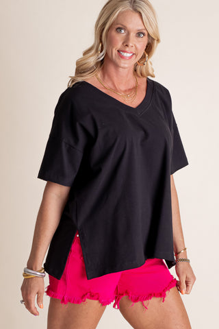 On The Edge V-Neck Top *Final Sale*