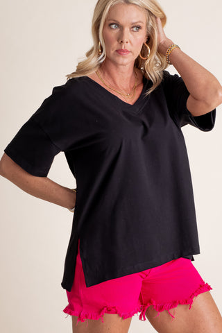 On The Edge V-Neck Top *Final Sale*