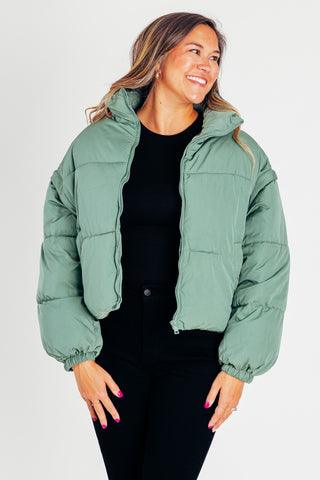 Always Trendy Puffer Jacket with Detachable Sleeves *Final Sale*
