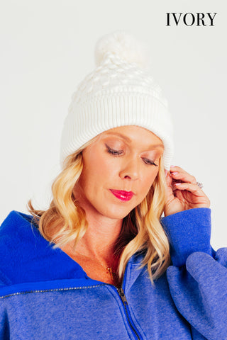 Snowy Day Cable Knit Beanie *Final Sale*