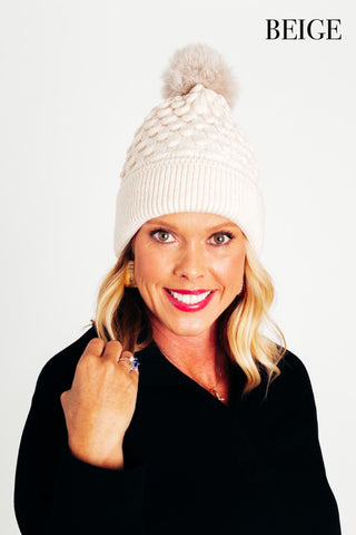 Snowy Day Cable Knit Beanie *Final Sale*