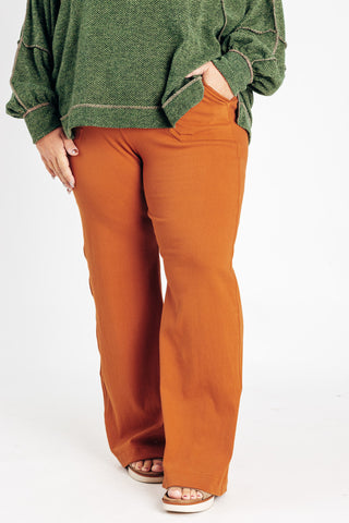 Commitment To Cool Twill Wide Leg Pants - CURVY *Final Sale*