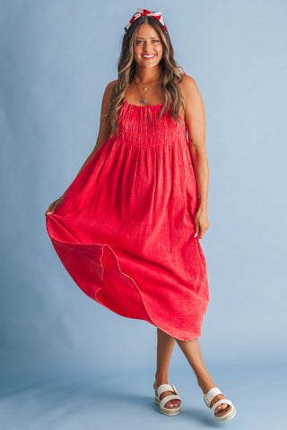 In The Sun Smocked Maxi Dress