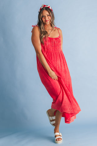 In The Sun Smocked Maxi Dress