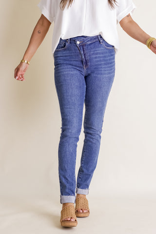 Tate High Rise Crossover Skinnies
