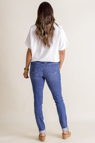 Tate High Rise Crossover Skinnies