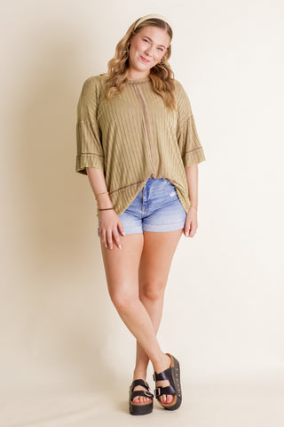 Enchanting Elegance Ribbed Top *Final Sale*