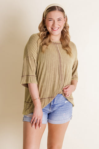 Enchanting Elegance Ribbed Top