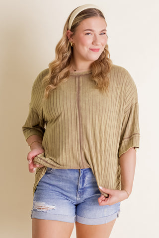 Enchanting Elegance Ribbed Top