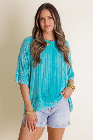 Enchanting Elegance Ribbed Top