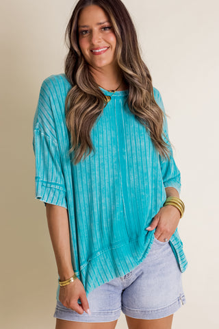 Enchanting Elegance Ribbed Top *Final Sale*