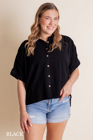 Moonlit Meadow Button Down Top *Final Sale*