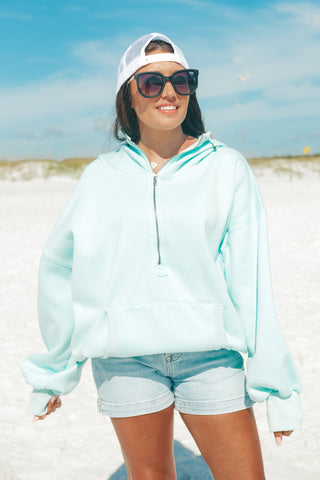 A New Wish Half Zip Hooded Pullover