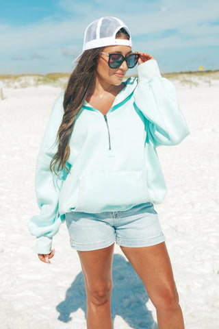 A New Wish Half Zip Hooded Pullover