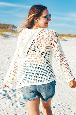 Oceanfront Oasis V Neck Crochet Top *Final Sale*