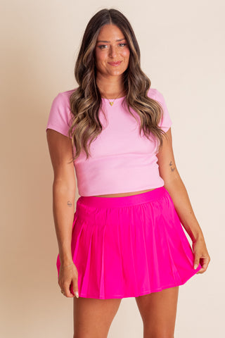 Let's Get Away Pleated Active Skort