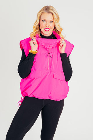 Pretty In Pink Oversized Puffer Vest *Final Sale*