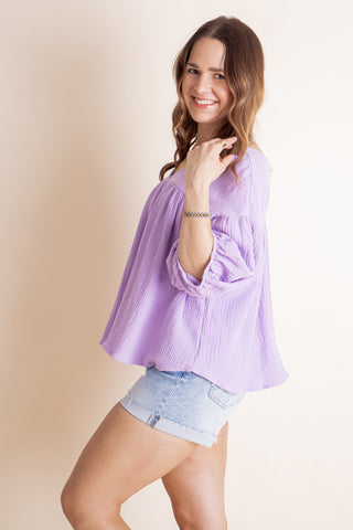 Settled Down V Neck Babydoll Top *Final Sale*