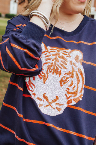 Go Tigers Sequin Pullover