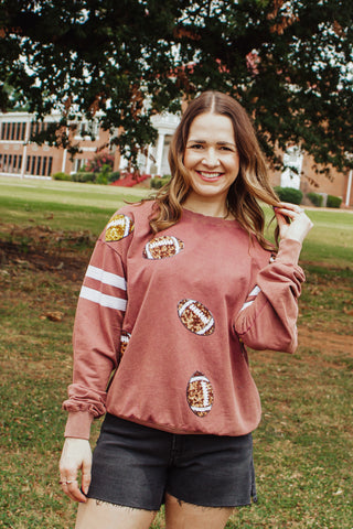 Football Sequin Pullover *Final Sale*