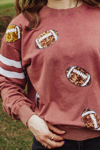 Football Sequin Pullover *Final Sale*