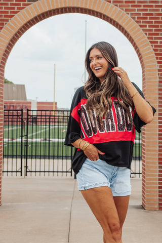 Touch Down Color Block Top