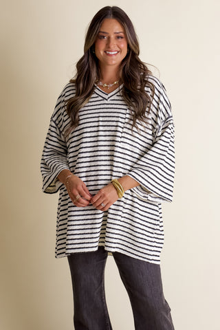 Only Go Forwards Textured V Neck Top