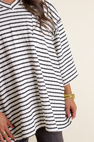 Only Go Forwards Textured V Neck Top