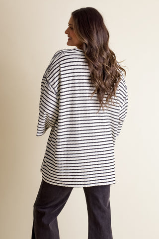 Only Go Forwards Textured V Neck Top