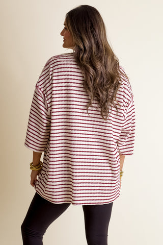 Only Go Forwards Textured V Neck Top