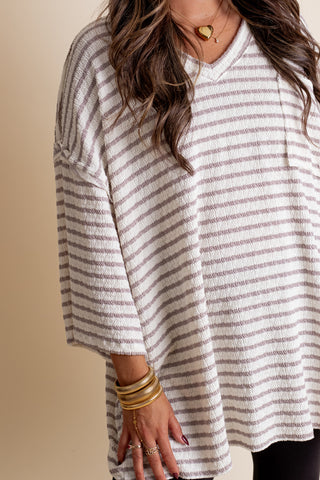 Only Go Forwards Textured V Neck Top