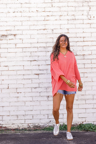 Only Go Forwards Oversized V Neck Tunic