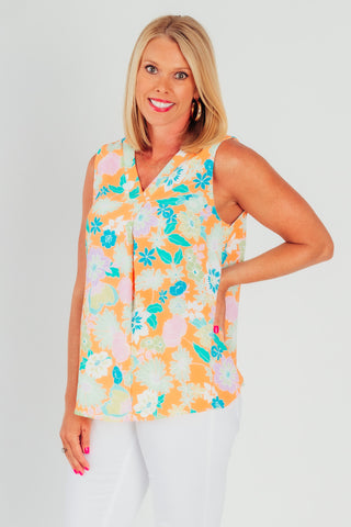 Here To Improve Sleeveless V Neck Top *Final Sale*
